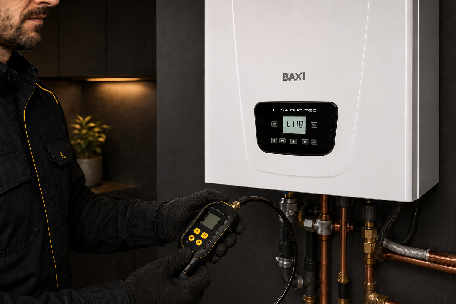 Baxi Luna Duo-tec E kazán E118 hibakódjának ellenőrzése